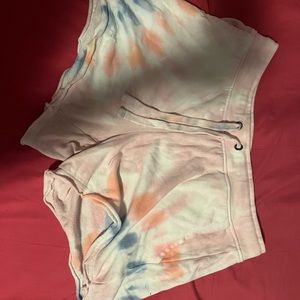 Tie dye short shorts for sleeping